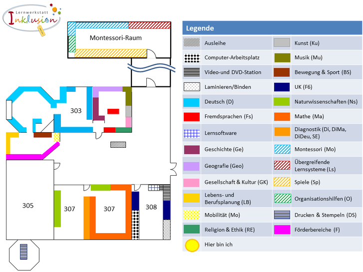 Die Grafik zeigt den Lageplans der Räume der LWI. Sollte Ihnen diese Grafik nicht ausreichend angezeigt werden, wenden Sie sich gerne an uns. Sie erreichen uns über die Mail-Adresse: lwi@ph-heidelberg.de