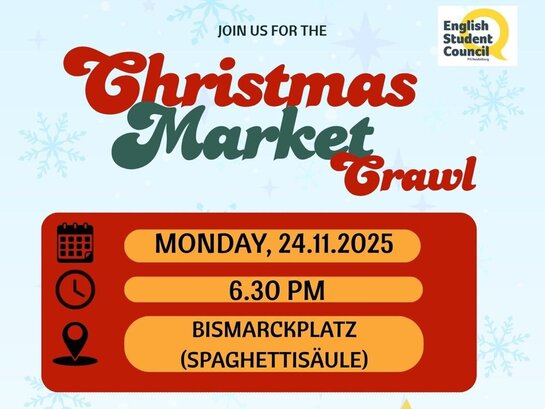 Der Titel der Veranstaltung, Treffpunkt und Uhrzeit in den Farben Rot und Grün. 