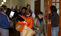 Studienanfänger am ersten Tag