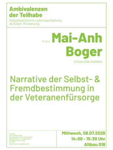 Vortrag Mai-Anh Boger: Narrative der Selbst- und Fremdbestimmung in der Veteranenfürsorge