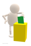 Figur an der Wahlurne