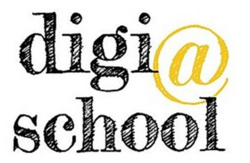 Logo der digi@school in scharz und gelb. 