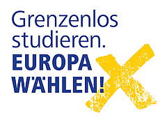 Logo "Grenzenlos studieren. Europa wählen!"