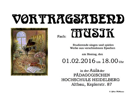 Konzertplakat Vortragsabend Fach Musik