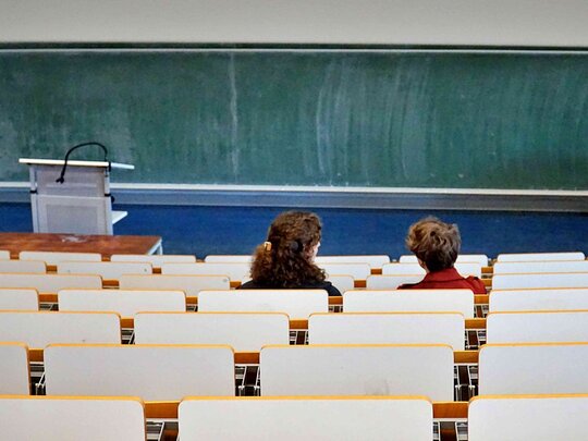 Zu sehen ist ein Hörsaal der Pädagogischen Hochschule Heidelberg.