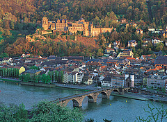 Das Symbolbild zeigt die Heidelberger Altstadt samt Schloss im Herbst. 