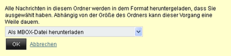 Horde 5 - Ordner im MBOX-Format herunterladen