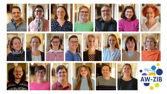 Collage aus Porträtfotos der Teammitglieder des AW-ZIB