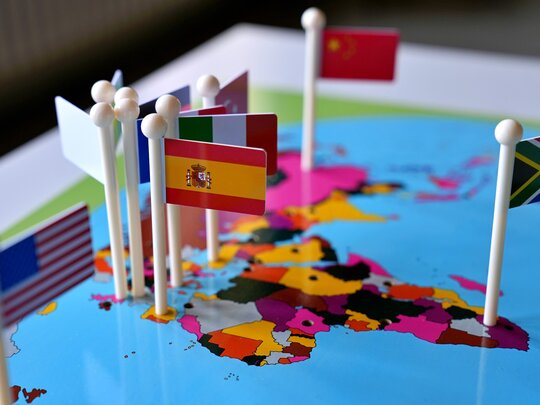 Banner Akademisches Auslandsamt Länderflaggen