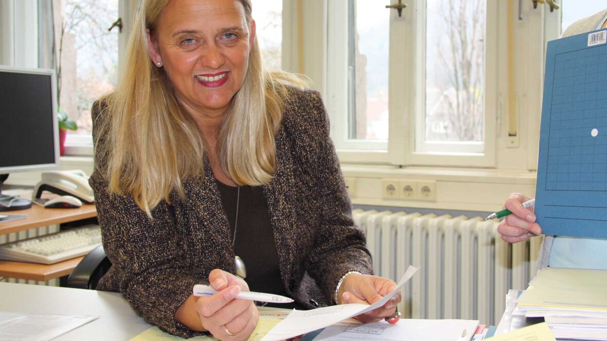 Annelie Wellensiek im Rektoratsbüro