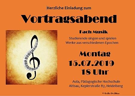 Konzertplakat Vortragsabend Fach Musik