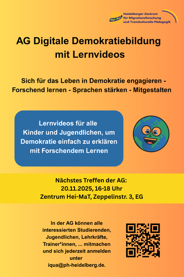 Flyer der AG Digitale Demokratiebildung mit Lernvideos