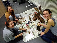 Grafik Auf dem Bild sind Studierenden beim basteln zu sehen