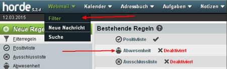 Filter: Abwesenheit - Horde - Menue
