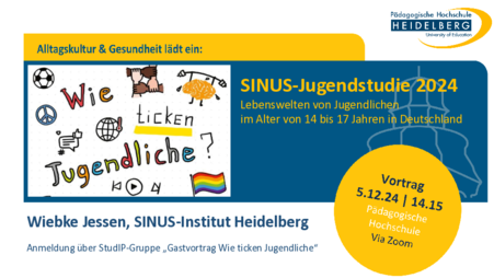Ankündigung "Vortrag SINUS-Studie 2024. Wie ticken Jugendliche im Alter von 14 bis 17 Jahren in Deutschland"