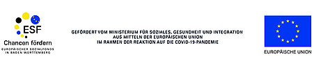 Schriftgrafik mit den Logos der fördernden Institutionen: Europäischer Sozialfonds in Baden-Württemberg und Europäische Union