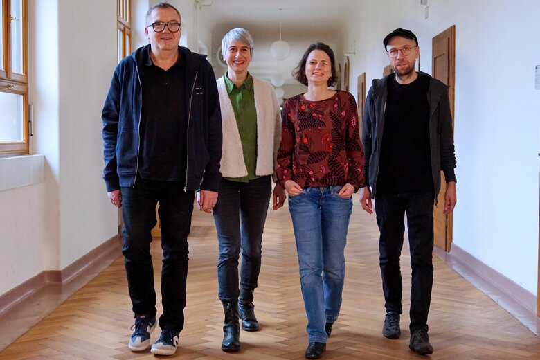 Kolleg:innen der Servicestelle Forschungsmethoden: Rietz, Machunsky, Kuhn, Okropiridze