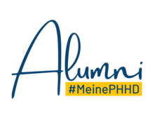 Zu sehen ist der Schriftzug: Alumni, meine PHHD.