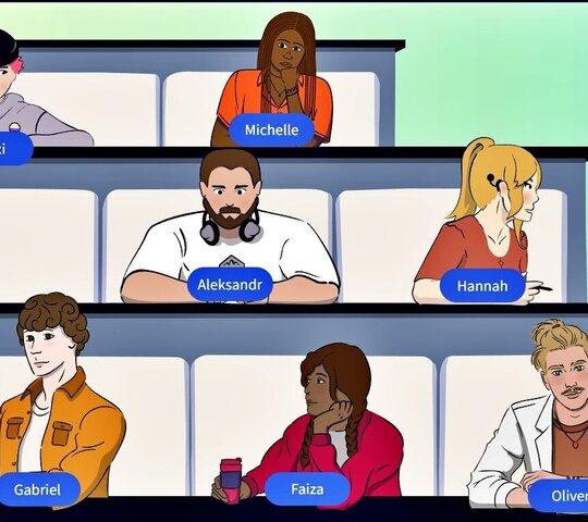 Die Illustration zeigt sogenannte Personas, die für die Website "BlindDate" entwickelt wurden. Sie stehen stellvertretend für  Studierende mit Beeinträchtigungen.