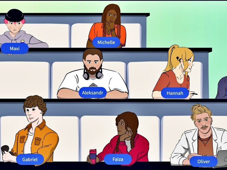 Die Illustration zeigt sogenannte Personas, die für die Website "BlindDate" entwickelt wurden. Sie stehen stellvertretend für  Studierende mit Beeinträchtigungen.