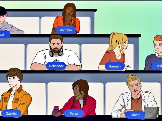 Die Illustration zeigt sogenannte Personas, die für die Website "BlindDate" entwickelt wurden. Sie stehen stellvertretend für  Studierende mit Beeinträchtigungen.