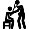 Ikone eines/r behandelnden Arztes/ Ärztin Icon einer behandelnden Ärztin