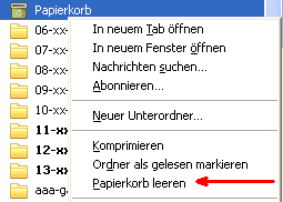 Thunderbird - Papierkorb leeren Thunderbird - Papierkorb leeren